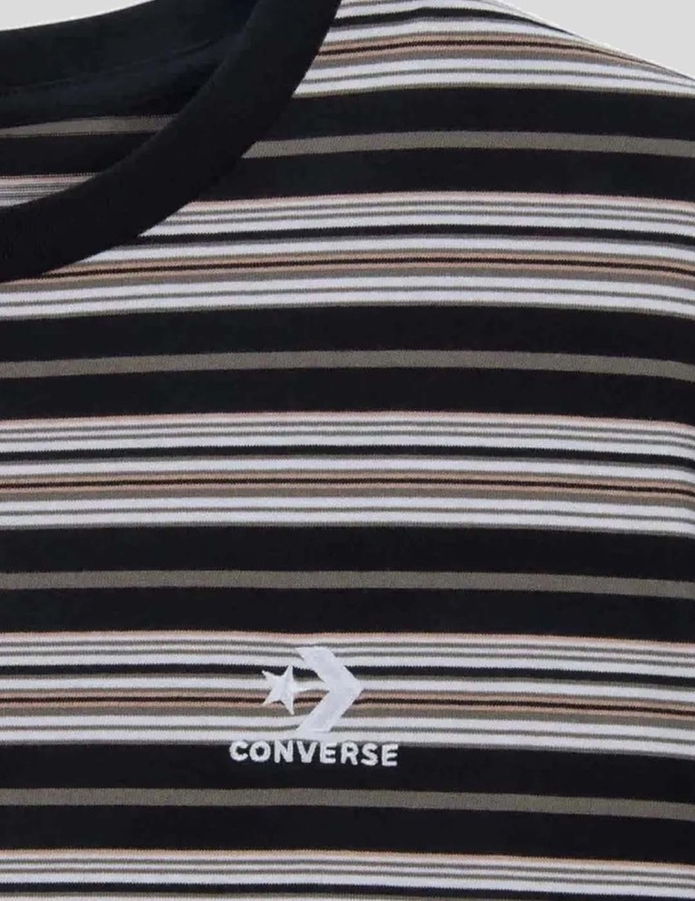 T-shirt CONVERSE strisce tee nero